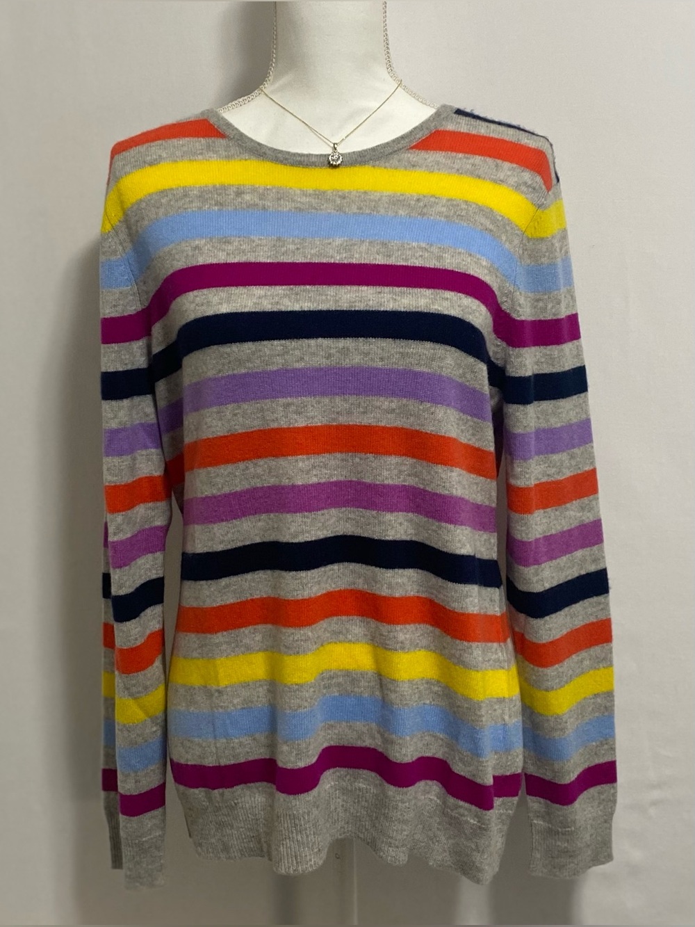 Charter Club Cashmere Sweater - Yellow, Orange, Gray